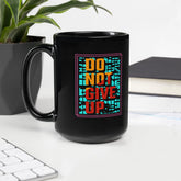 Elegant Calligraphy Sips Black Glossy Mug - Beyond T-shirts